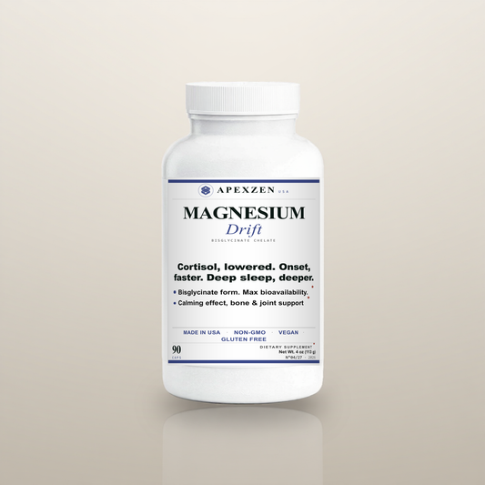 Magnesium Drift bottle, 90 capsules magnesium bisglycinate chelate by Apexzen