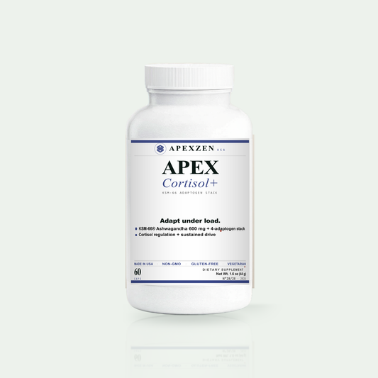 Apex Cortisol+ KSM-66 adaptogen stack, 60 capsules - Apexzen