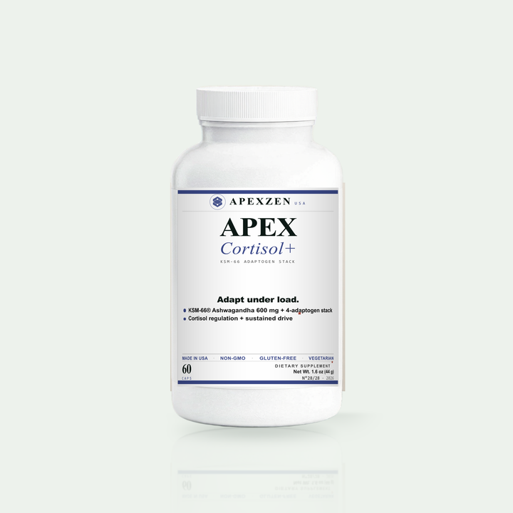 Apex Cortisol+ KSM-66 adaptogen stack, 60 capsules - Apexzen