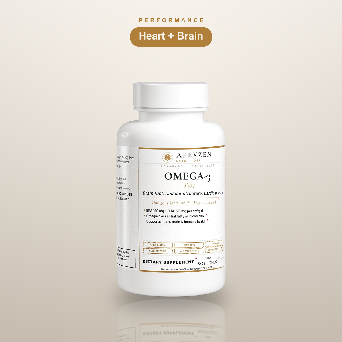 Apexzen Omega-3 Tide - Heart and Brain softgels