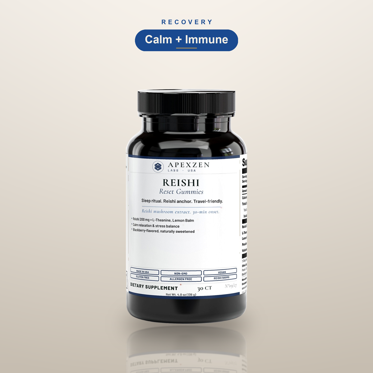 Apexzen Reishi Reset Gummies - Calm and Immune support
